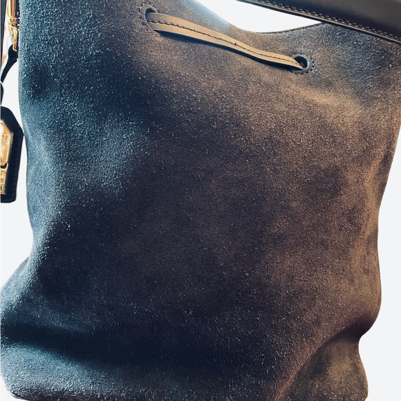 Handbag suede Ralph Lauren dark blue - Picture 5 of 6